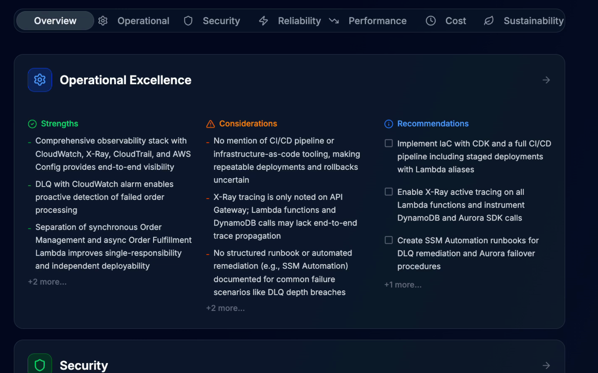Well-Architected review preview